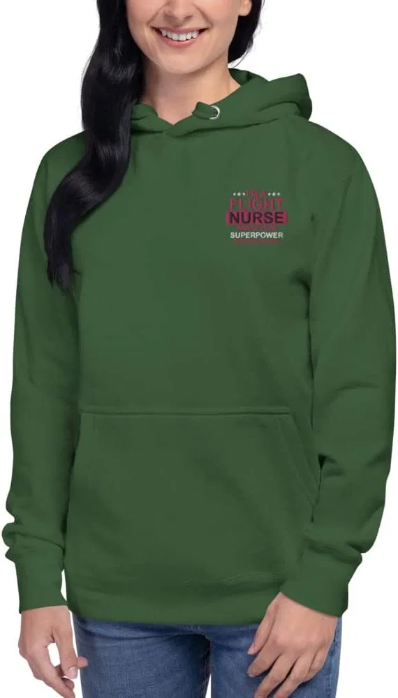 Женское худи с принтом I'm a flight nurse, тёмно-зелёный