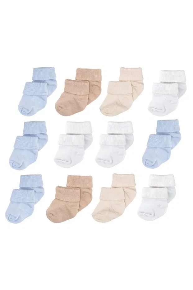 Детские носки для новорожденных хлопковые 12 пар Basics Novibaby, New Boy — фото 2