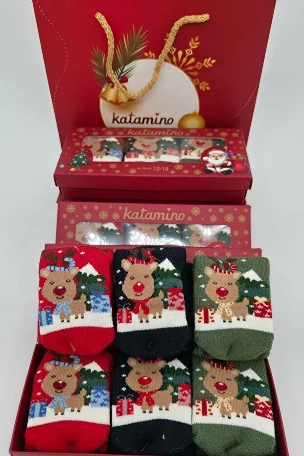 Детские носки с новогодним принтом Katamino, Multicolor