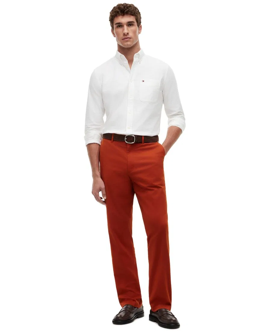 Брюки чинос из стрейч-хлопка с прямым кроем Tommy Hilfiger, Rusty Ochre — фото 2