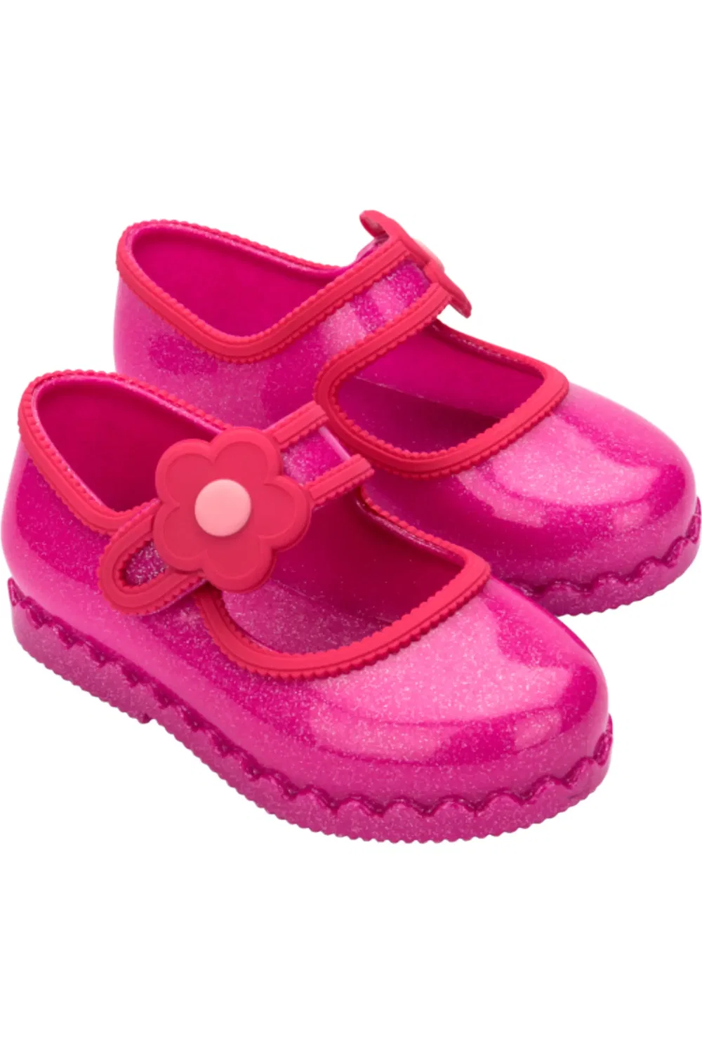 Детские балетки на регулируемом ремешке Jelly Hip Ballerina Mini Melissa, Glitter Pink
