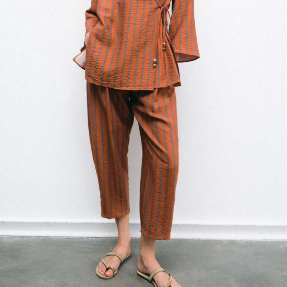 Женские повседневные брюки Dark Orange ZARA, Темно-оранжевый — фото 4
