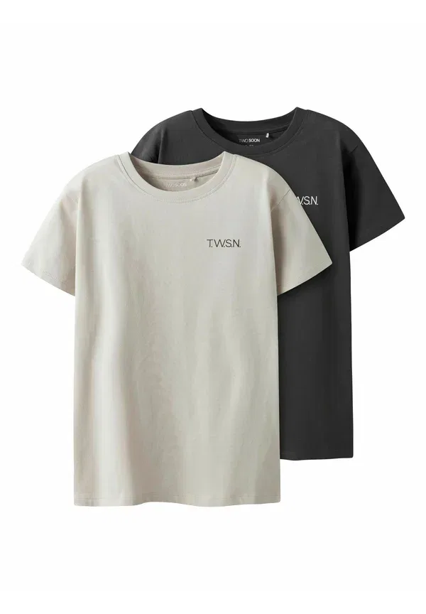 Комплект из 2 футболок хлопок Logo Basic T-shirt Two Soon, Asphalt, асфальтовый — фото 3
