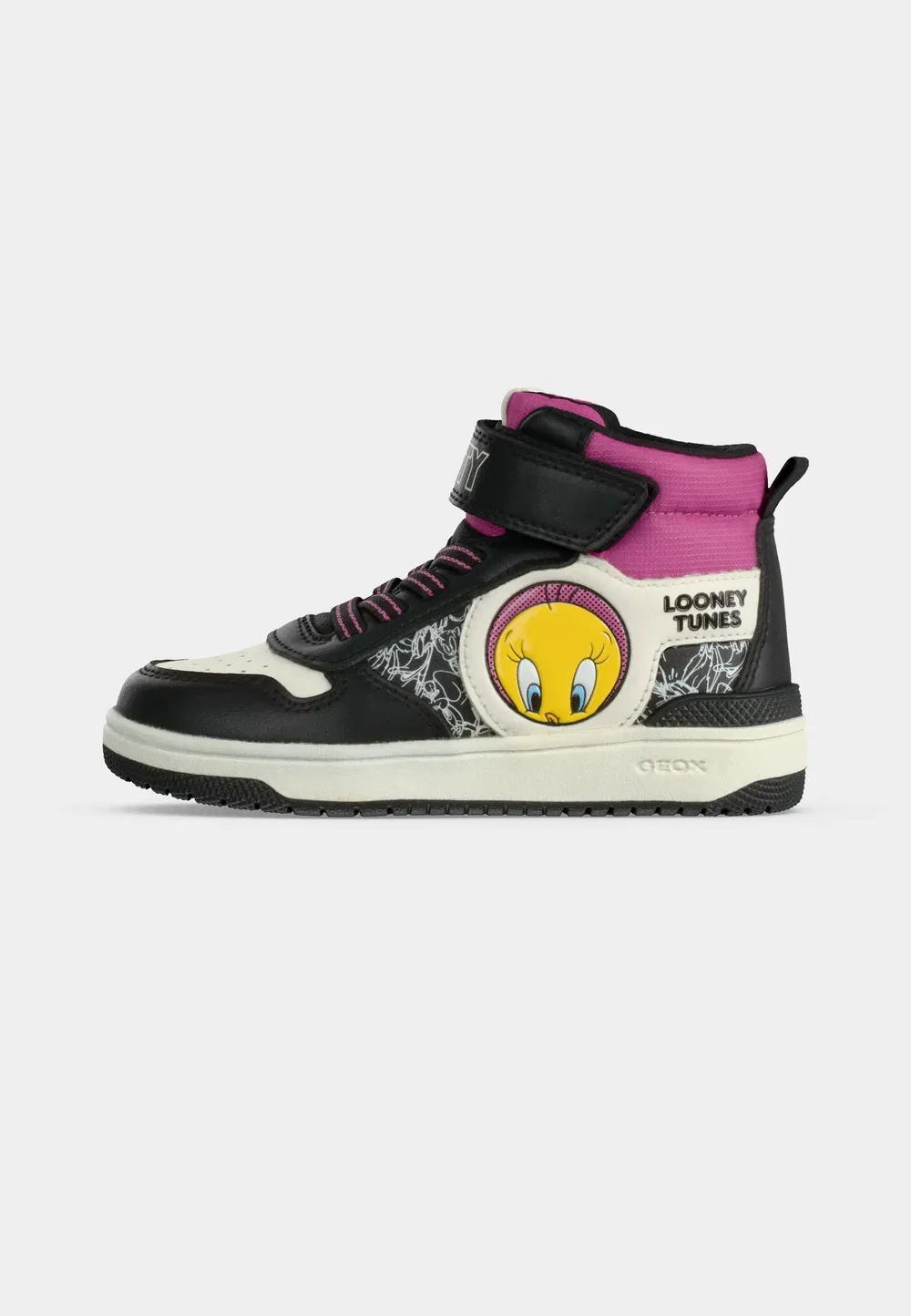 Looney Tunes Washiba Girl - высокие кроссовки Geox, Black/Fuchsia — фото 2