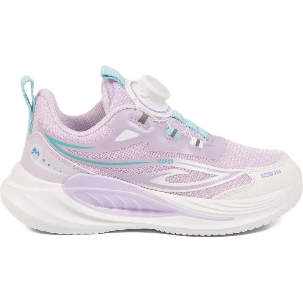 Детские спортивные кроссовки для девочек с умной шнуровкой, White Lilac Marco Kids — фото 2