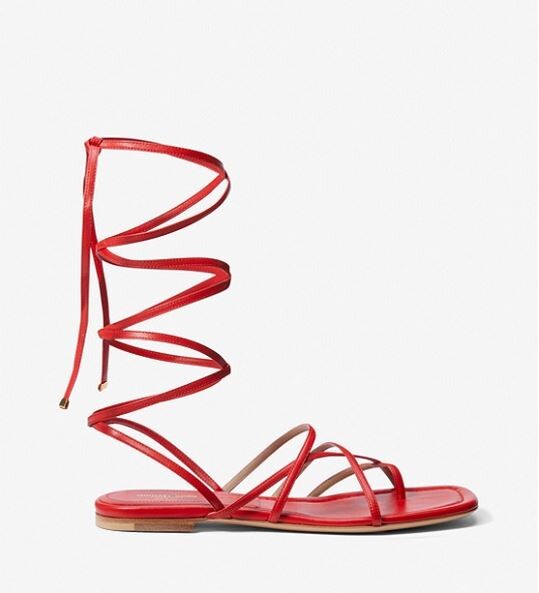 

Сандалии гладиаторы кожаные Michael Kors Jade Leather Gladiator, красный