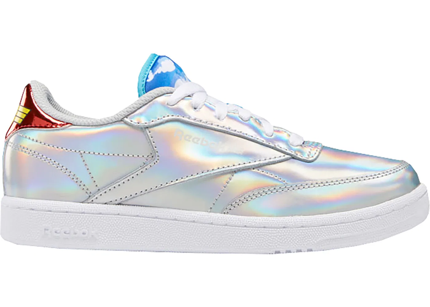 Детские кроссовки с принтом Reebok Club C 85, Silver Metallic