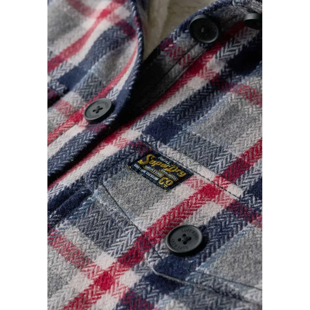 Рубашка Borg Check Superdry, серый — фото 4