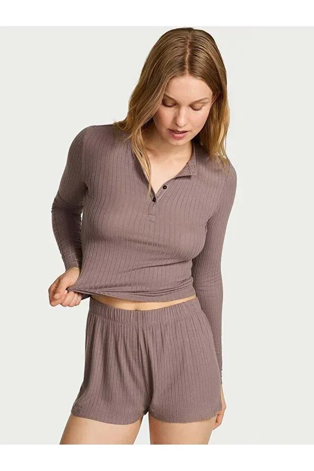 Женский комплект пижамы с длинным рукавом Victoria'S Secret, Cloudy Gray