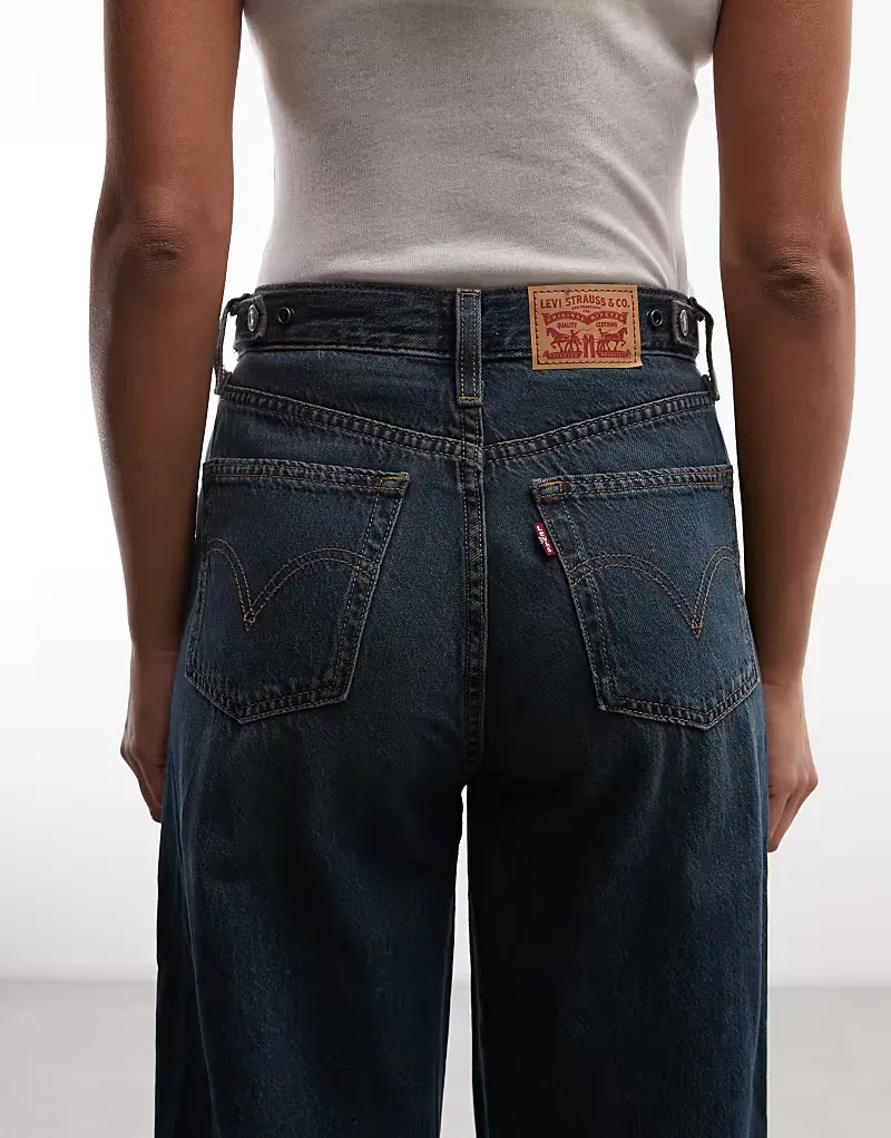 Джинсы Levi's Cinch Baggy Denim, темно-синий с эффектом потертости — фото 4