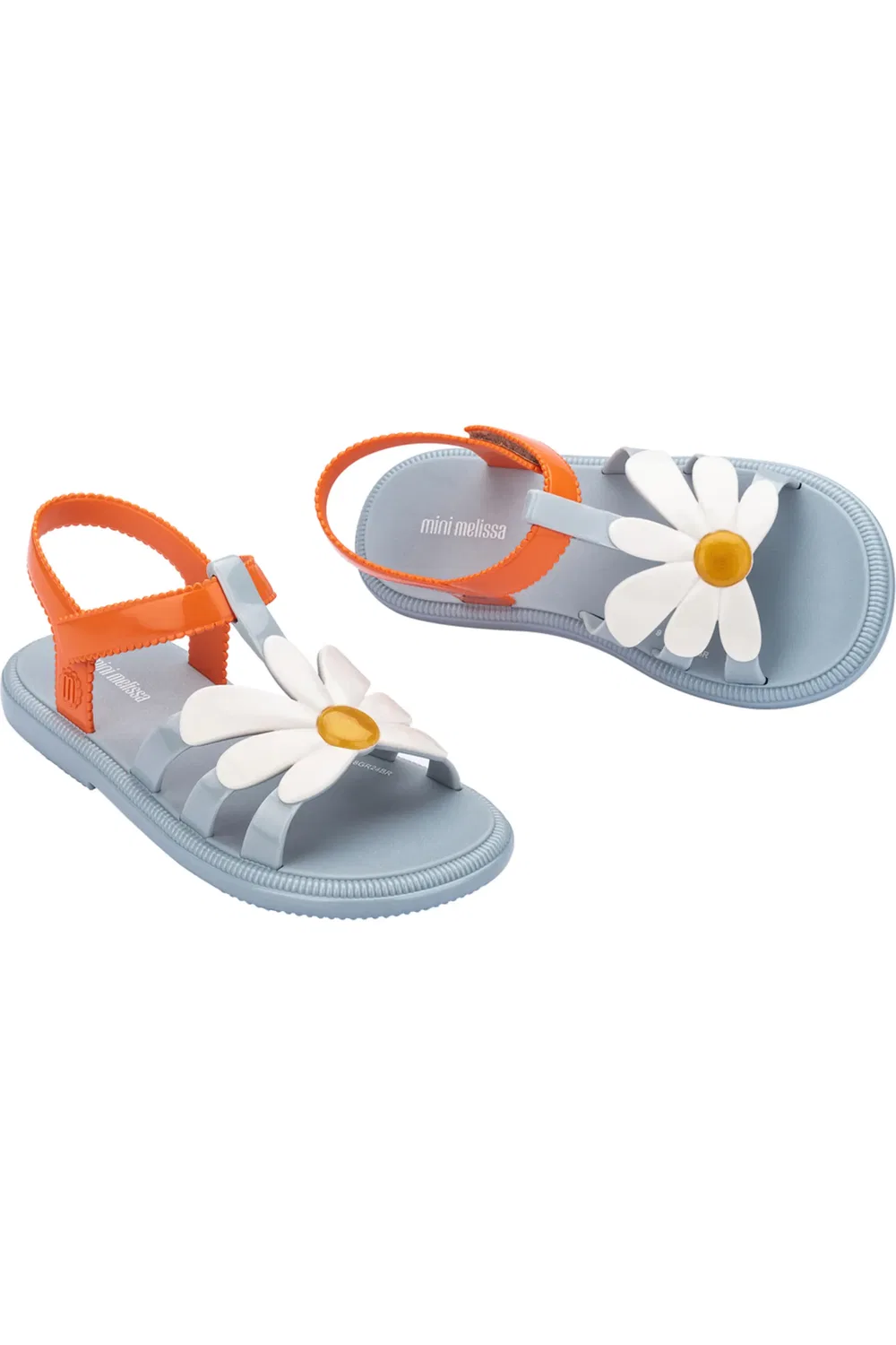 Детские сандалии с цветочным верхом Mini Hip Bloomy Mini Melissa, синий/оранжевый — фото 3