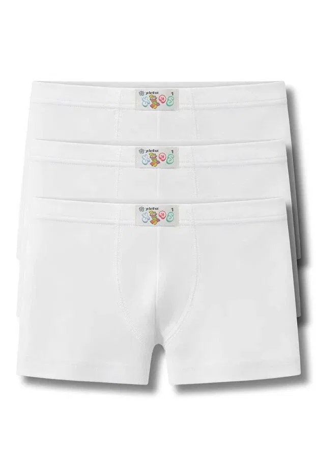 Детские боксеры для мальчиков хлопковые комплект 3 шт Yildiz, White
