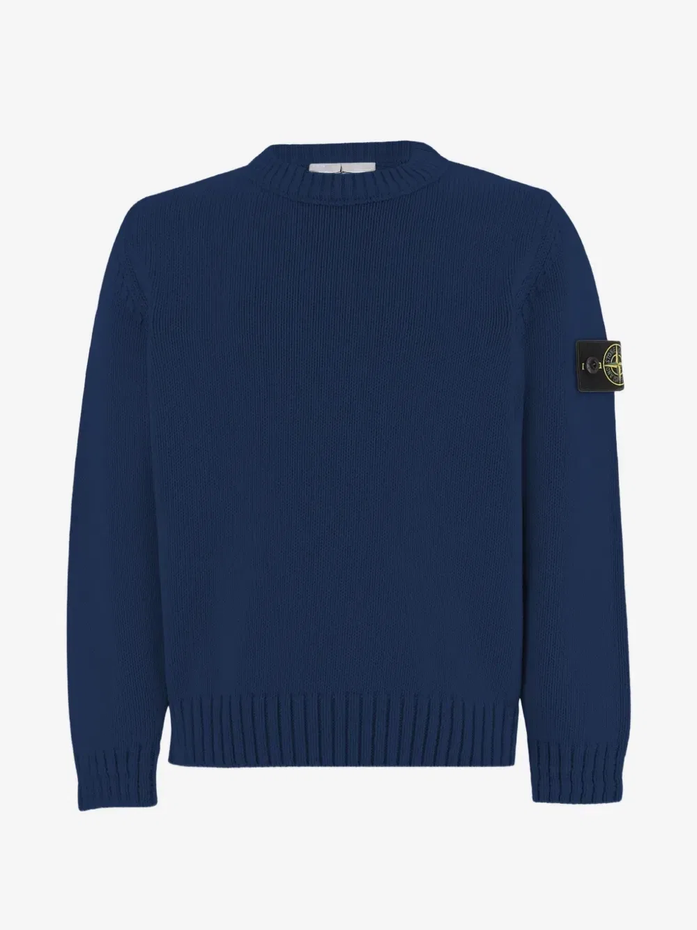 Свитер крупной вязки с логотипом Stone Island Junior, синий