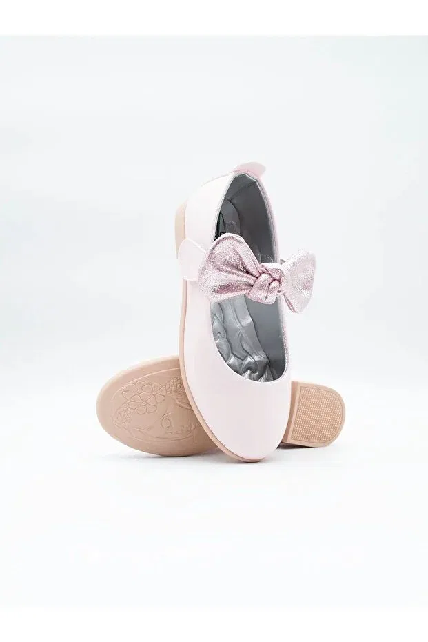 Детские балетки для девочек из искусственной кожи с бантом Sy Store, Powder