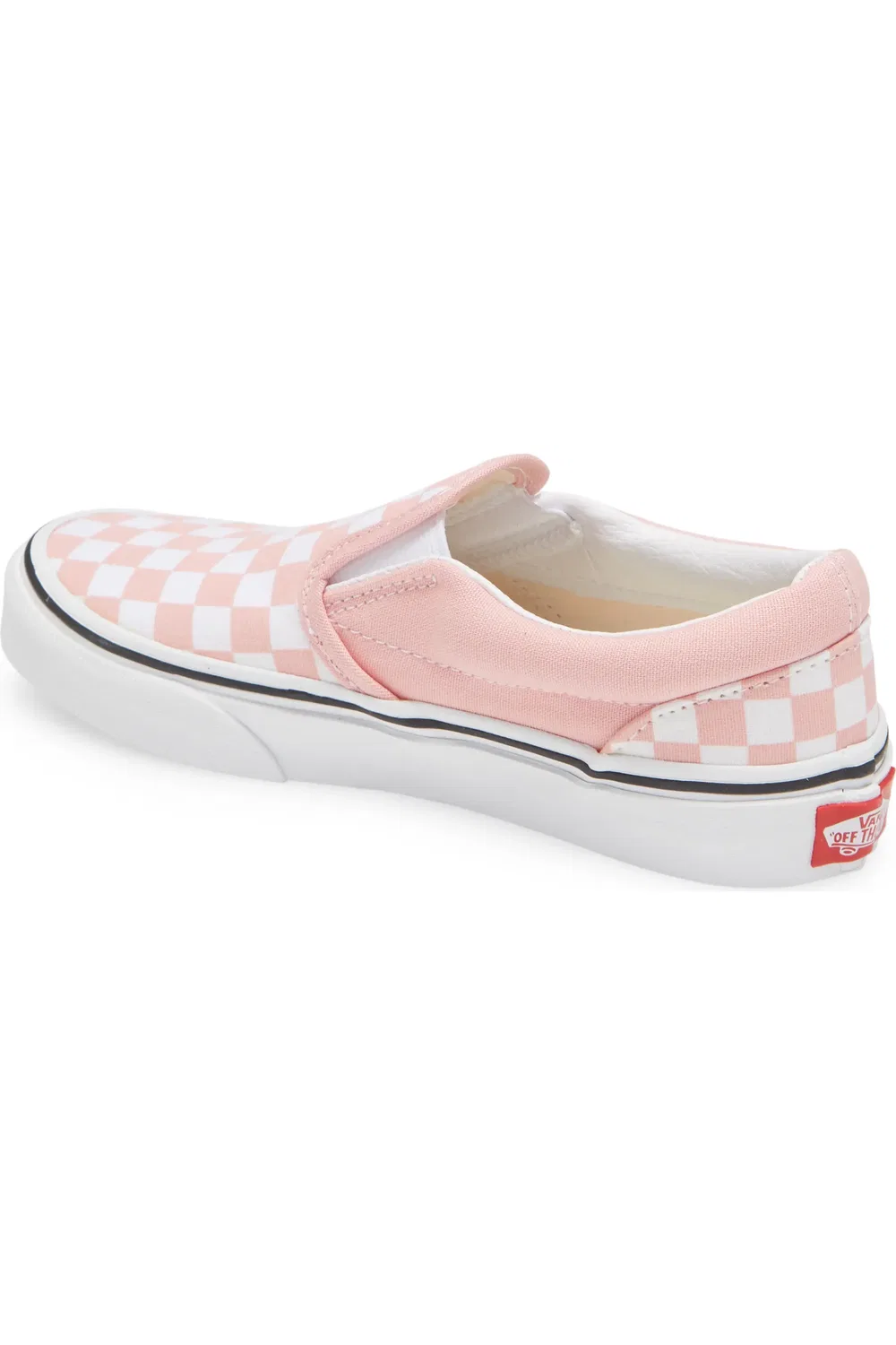 Кеды детские slip-on в клетку Classic Slip-On Vans, Checkerboard Powder Pink — фото 2