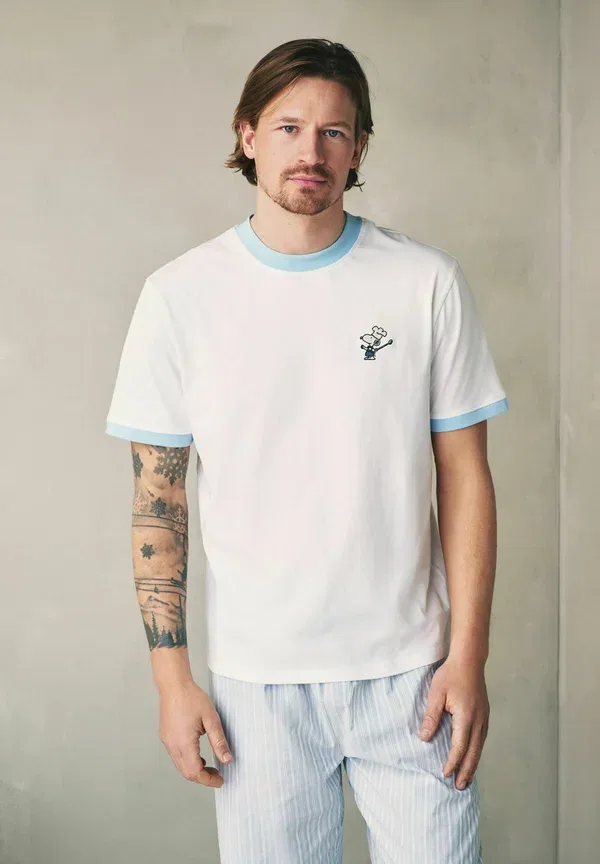 Пижамный комплект, хлопок, Regular fit snoopy breakfast graphic short sleeve set, Next, белый/синий — фото 2