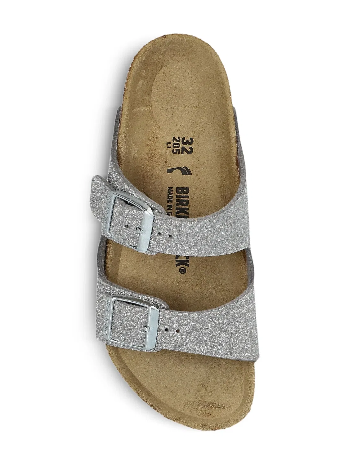 Сандалии Arizona с блестками Birkenstock, серебристый — фото 2