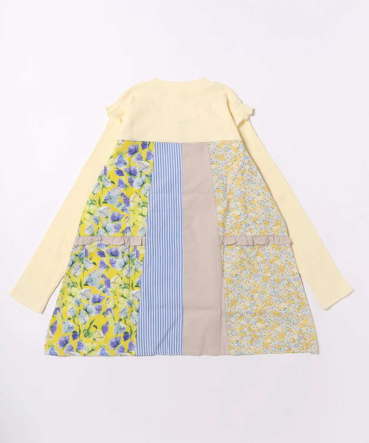Детская туника с пэчворком, с длинным рукавомRAGMART, Off White — фото 2