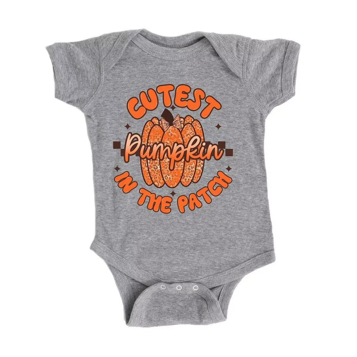 Детское боди для мальчиков с принтом Cutest Pumpkin Leopard Print The Juniper Shop, Heather Grey