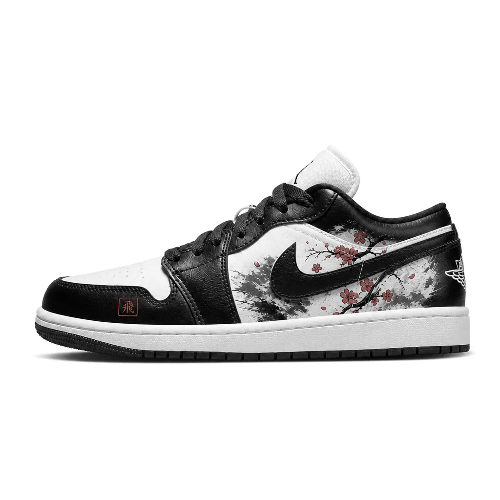 Детские винтажные баскетбольные кроссовки с низким верхом Black White Jordan