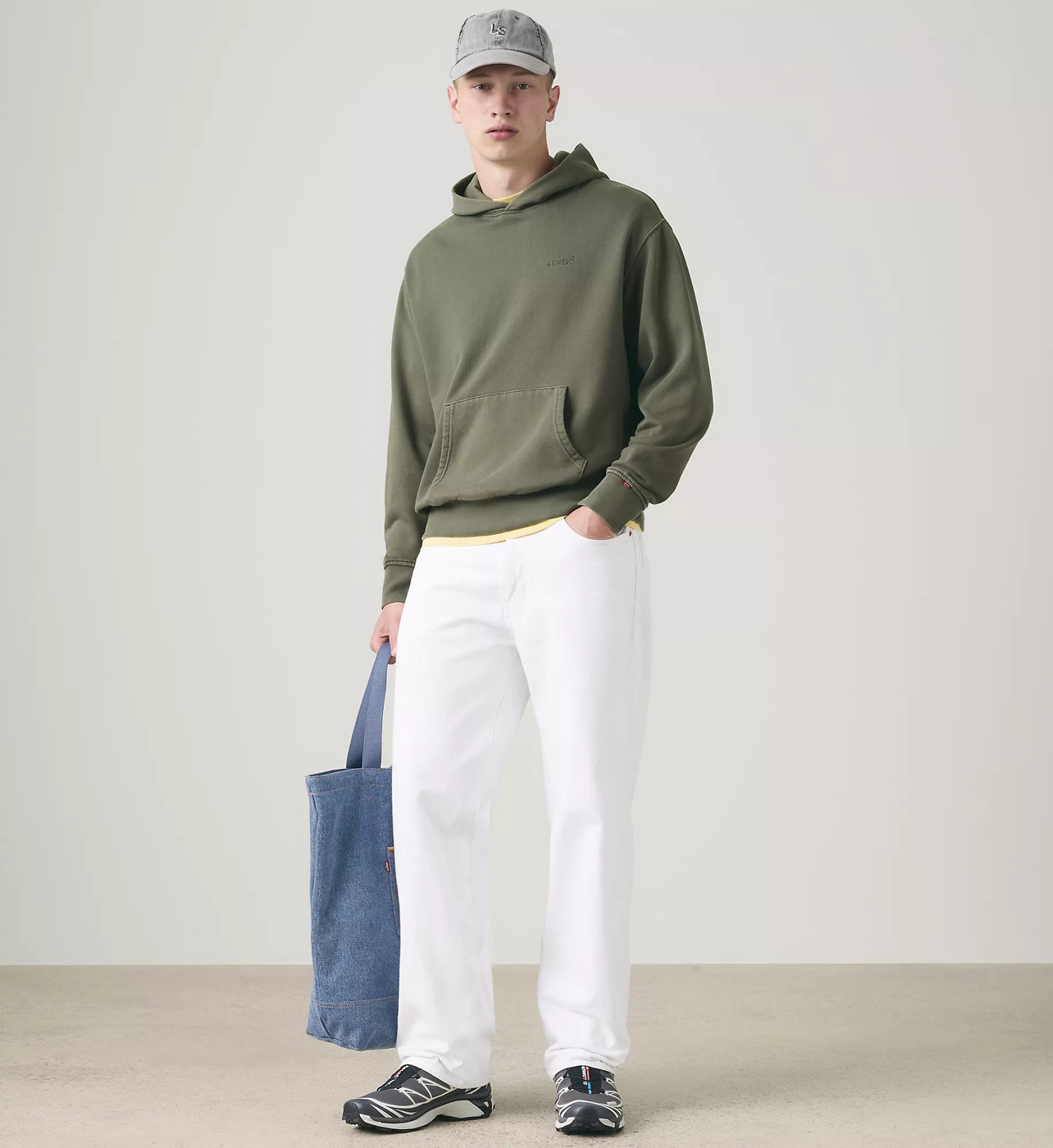 Худи Levi's Authentic Garment Dye, зеленый — фото 4