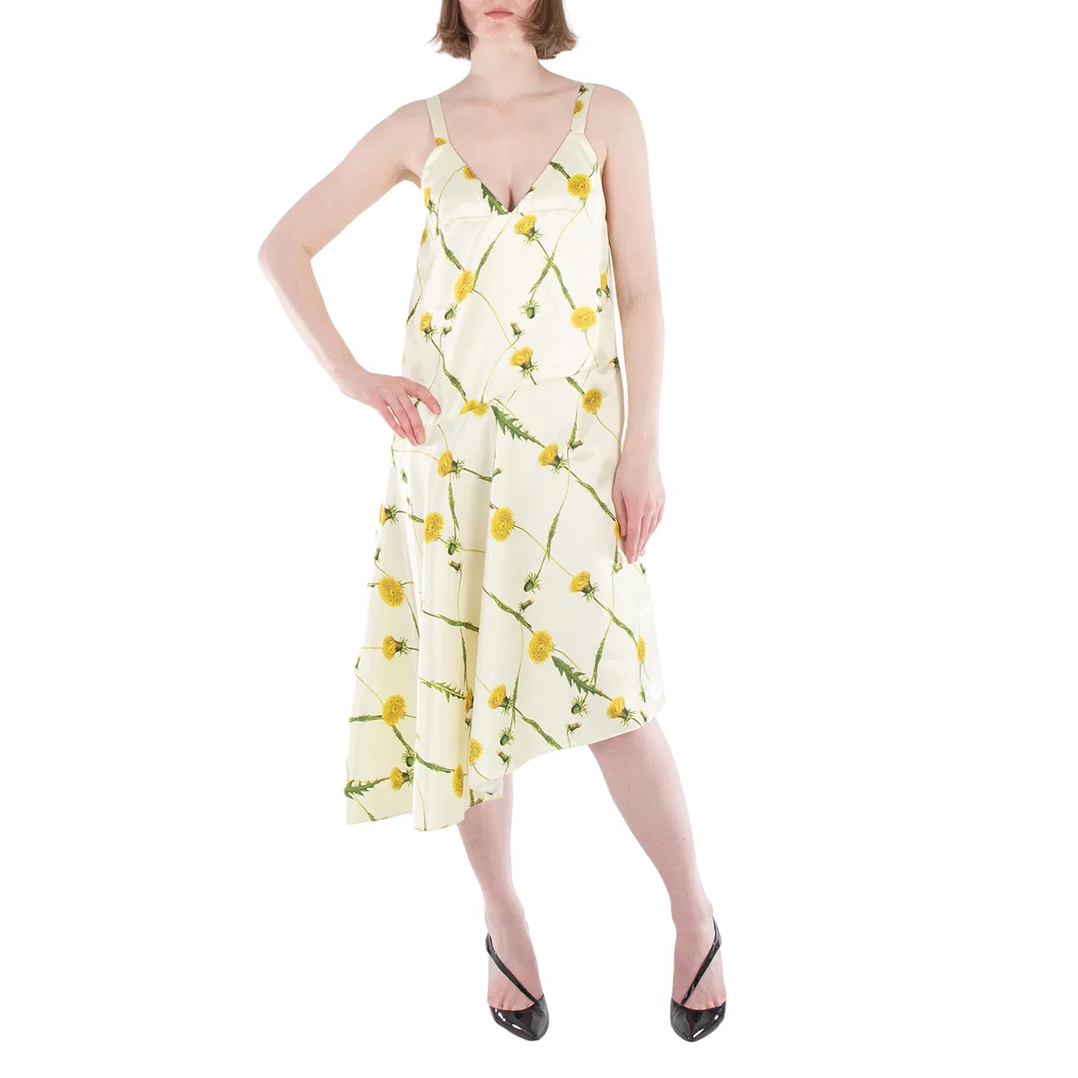 Платье мини с цветочным принтом и тонкими бретелями Floral Print Spaghetti Strap Minidress Burberry