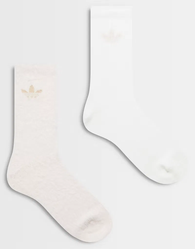 Носки пушистые 2 шт Adidas Originals, розовый/нежно-белый