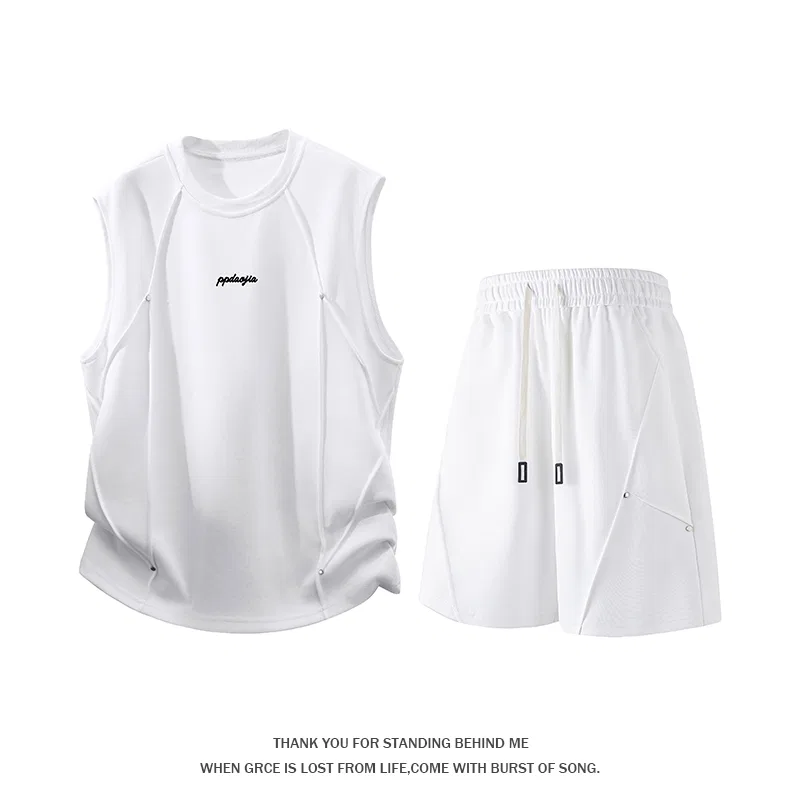 Детский комплект спортивной одежды с круглым вырезом Casual Sportswear Sugarfunk, Upgraded White Heather Gray — фото 4