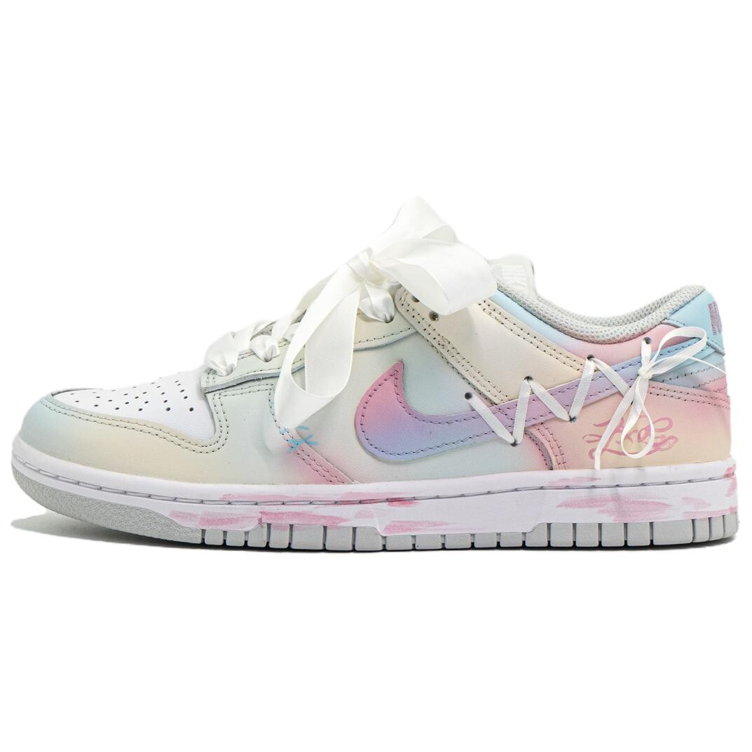 

Кроссовки Nike Dunk Skateboarding Shoes Women's Low-top Pink/Yellow, цвет Champagne