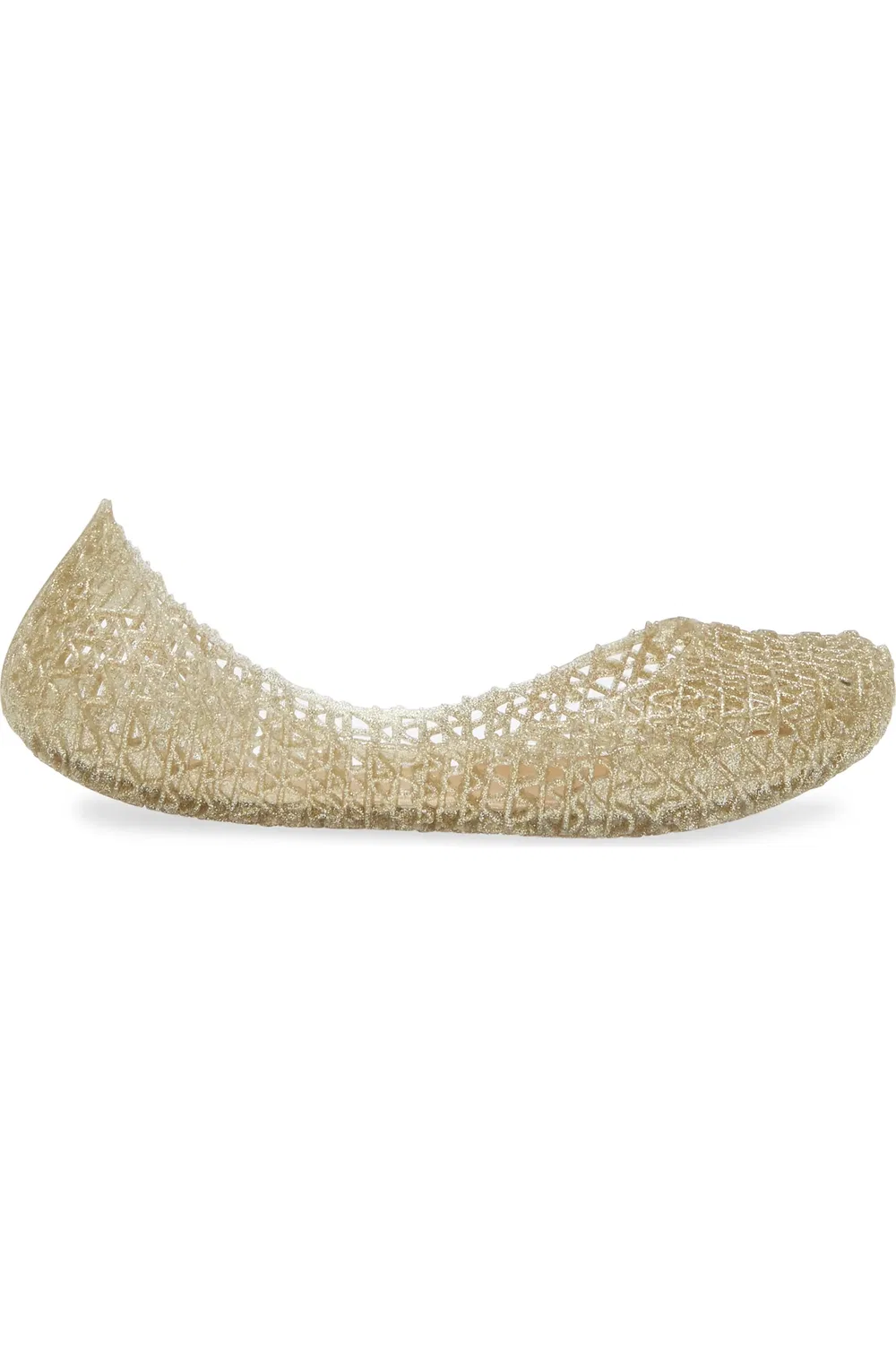 Детские туфли лодочки с блестками Campana Zigzag Mini Melissa, Gold Glitter — фото 3