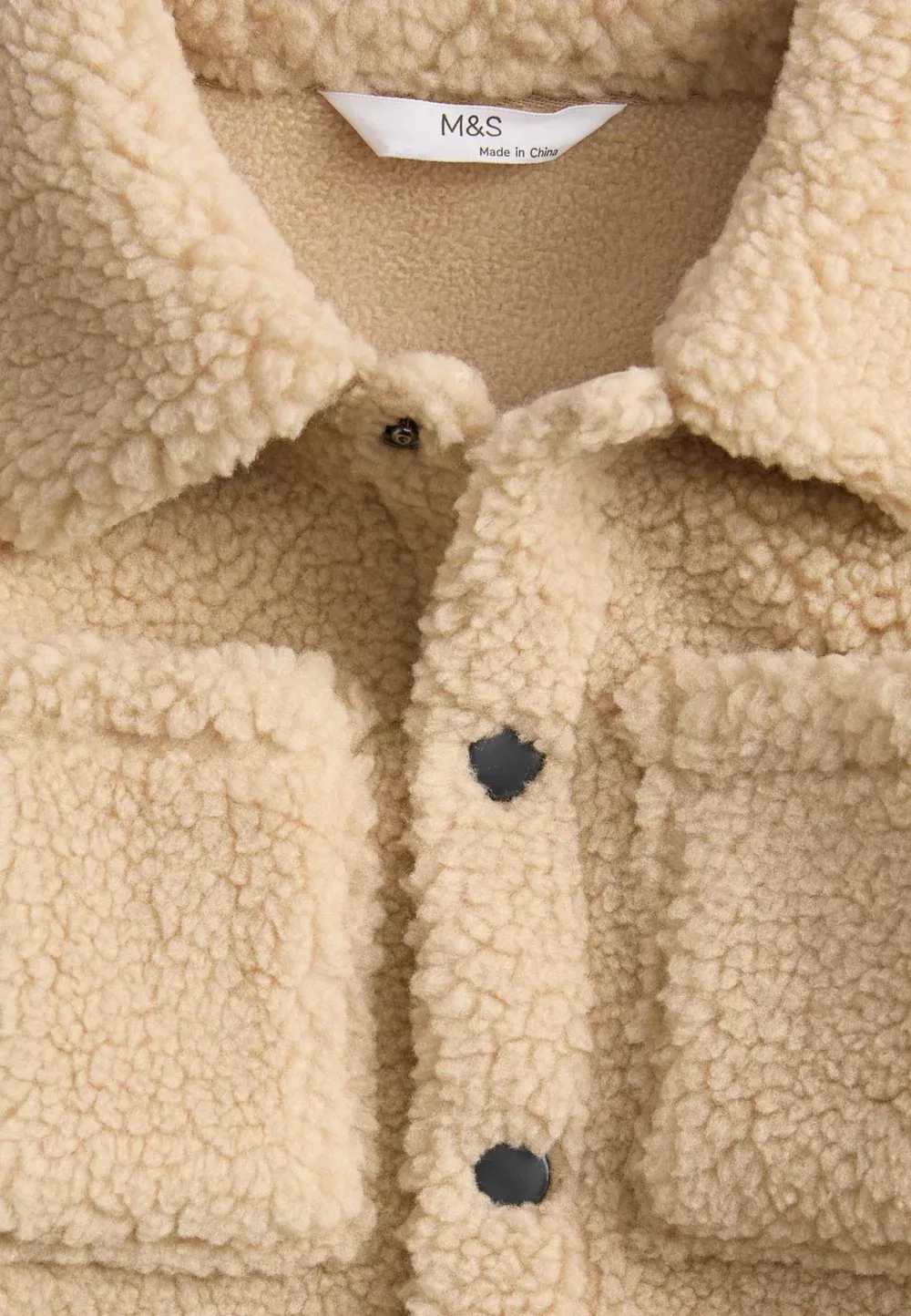 Куртка из флиса Borg с подкладкой из флиса Marks & Spencer, Neutral — фото 3