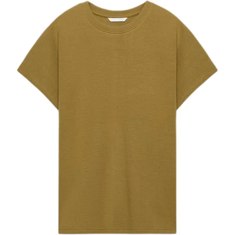 Женская футболка с круглым вырезом Olive Green ZARA