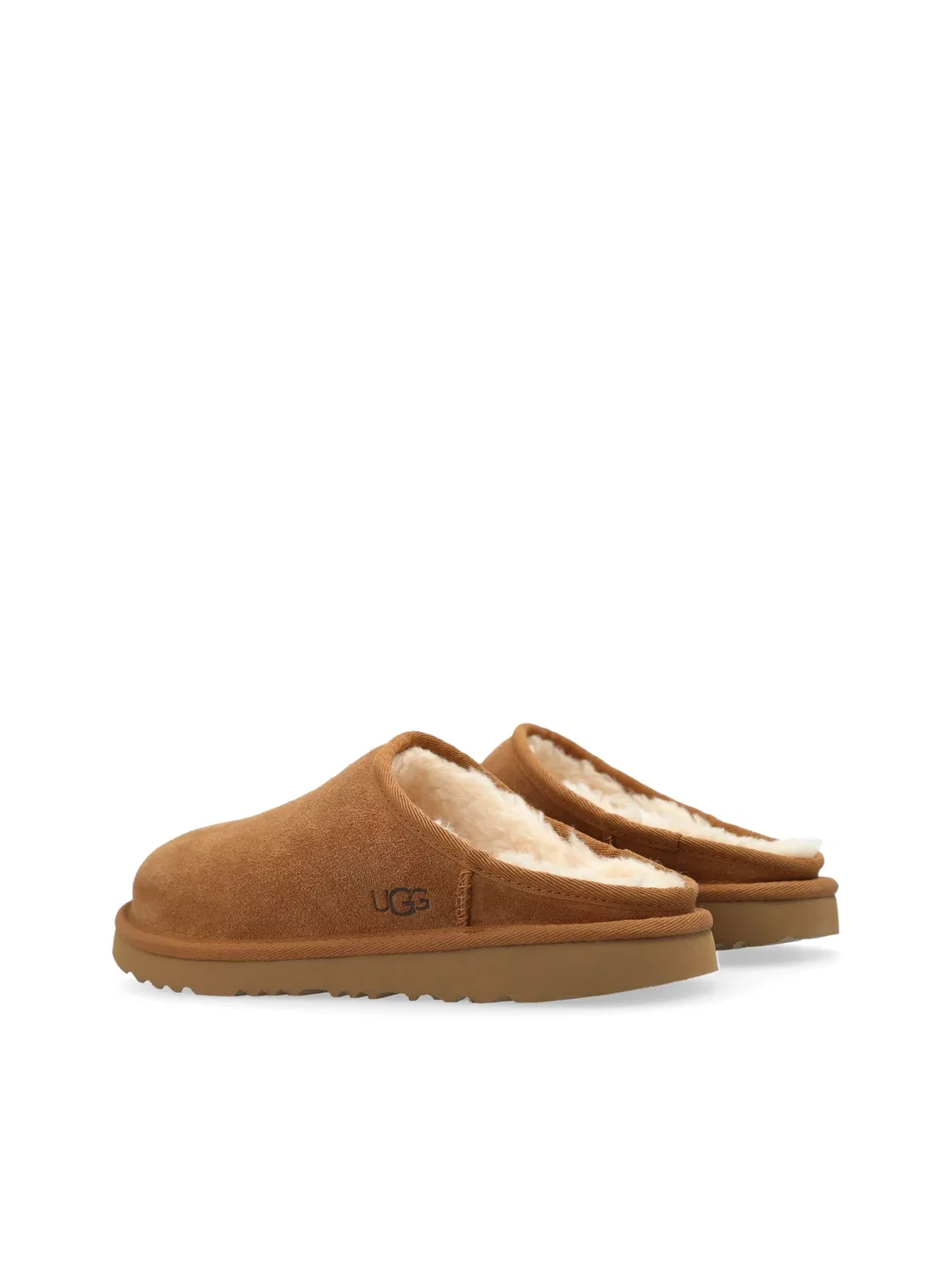 Тапочки с овечьим мехом UGG, коричневый — фото 2