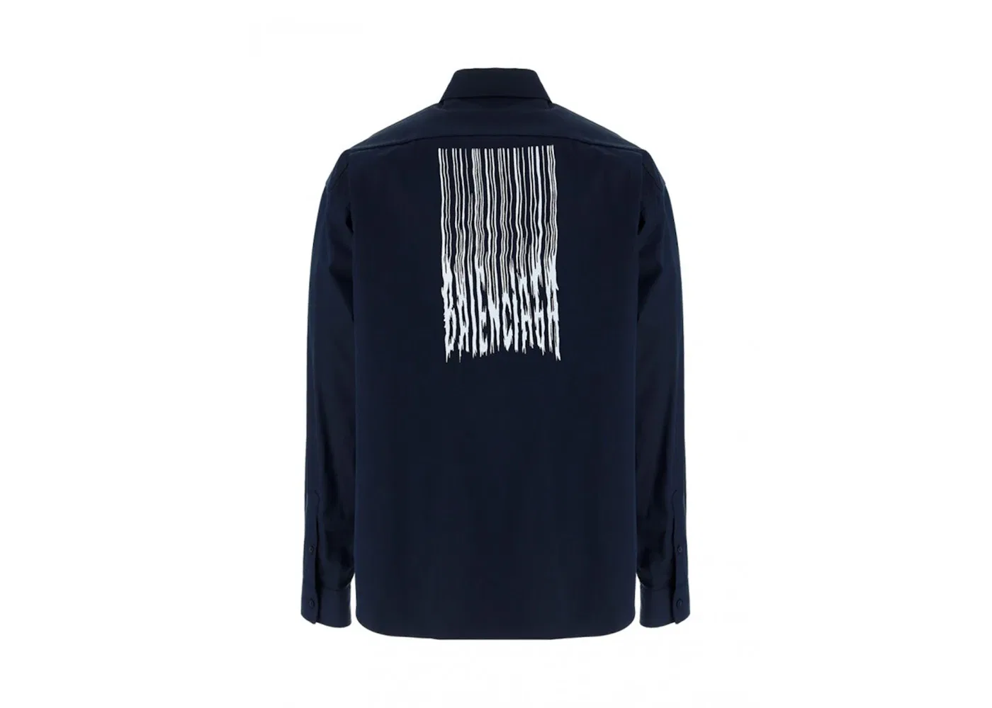 Мужская рубашка с принтом Balenciaga Barcode Logo, Navy/White — фото 2