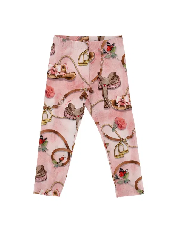 Леггинсы с принтом Monnalisa, pink, розовый