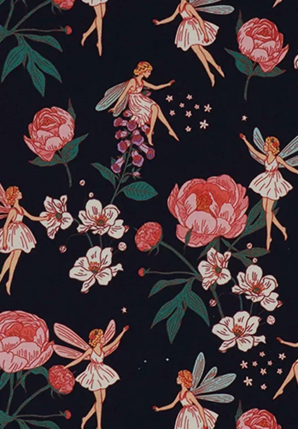 Брюки из футера с цветочным принтом Fairies and flowers Walkiddy, Dark Blue, темно-синий — фото 3