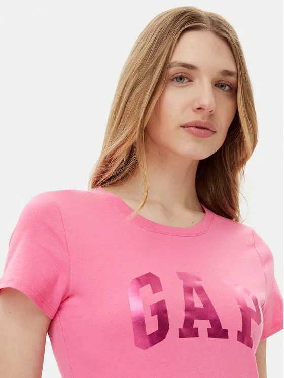 Футболка regular fit Gap, розовый — фото 4