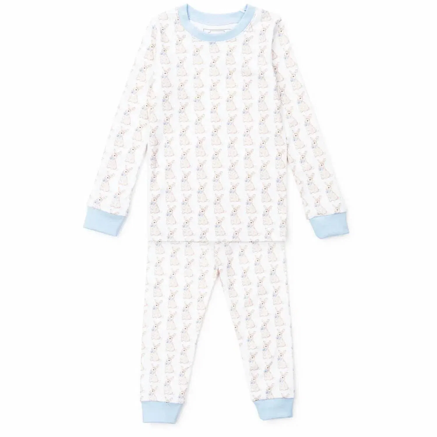 Детский комплект пижамный с принтом Grayson Pajama Pant Set lila + hayes, Easter Bunnies Blue — фото 2