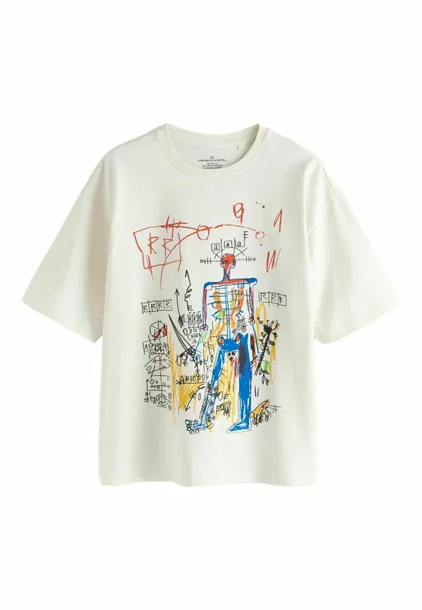 Футболка с принтом хлопковая Print t-shirt Next, White Basquiat, белый