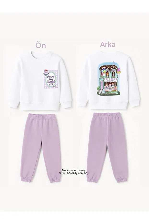 Детский спортивный костюм для девочек хлопковый Melomel, Lilac — фото 3