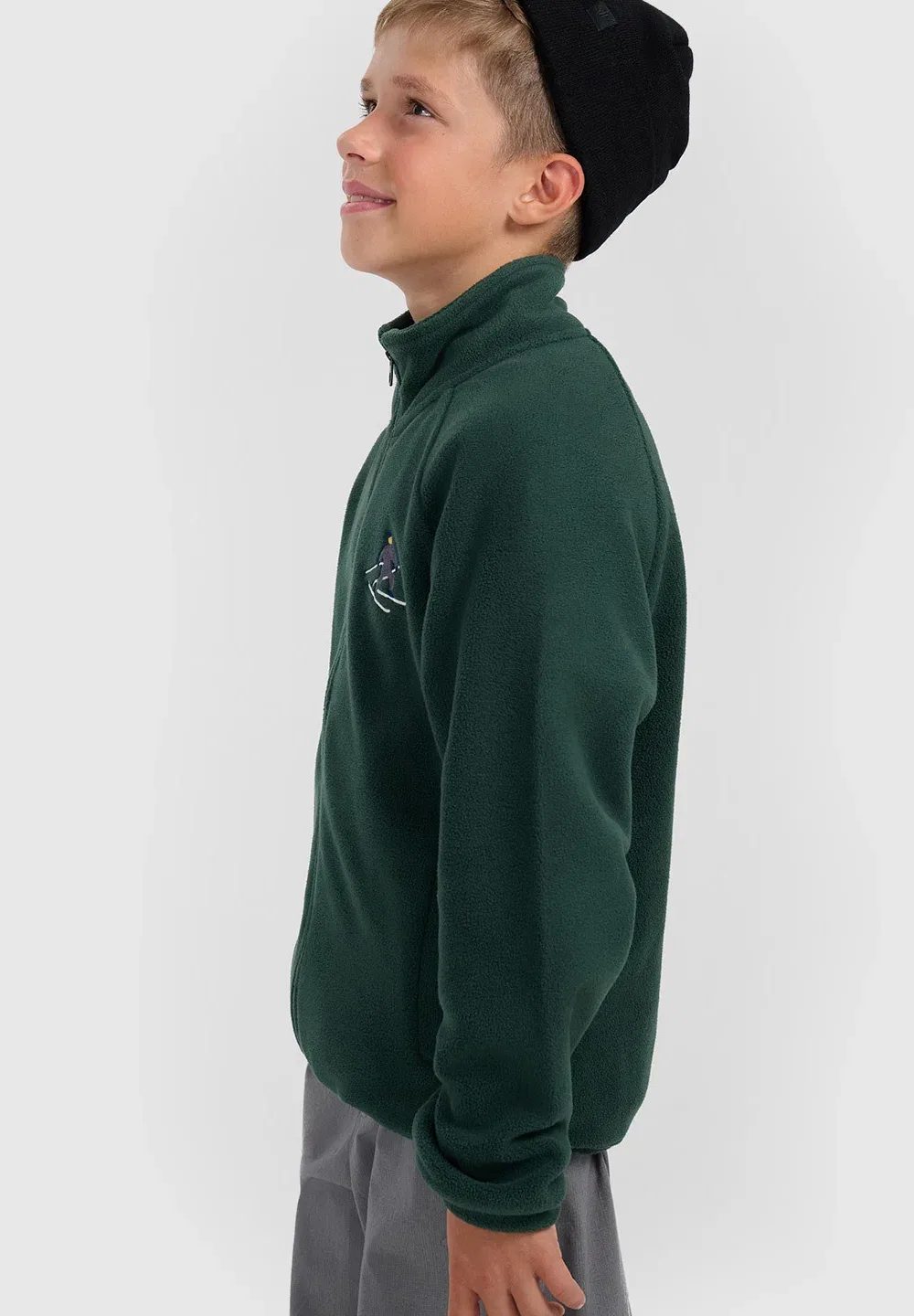 Polar Regular ze Stójką Chłopięcy - флисовая куртка 4F, Dark Green — фото 4