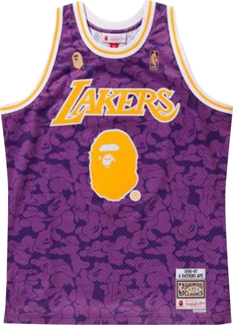 

Футболка BAPE x Mitchell & Ness Lakers ABC Basketball Swingman Jersey 'Purple', фиолетовый