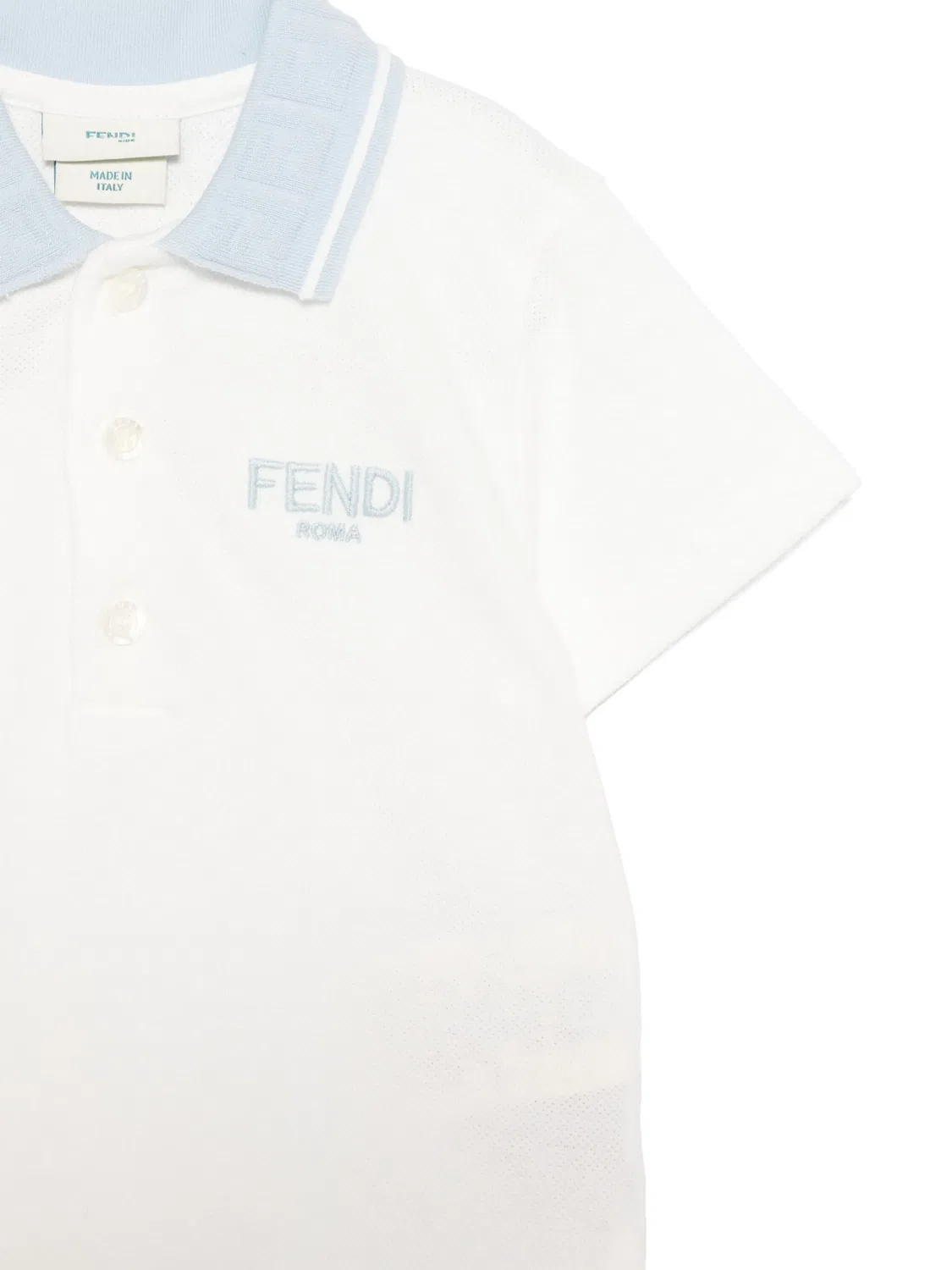 Поло с узором пике FENDI, белый — фото 2