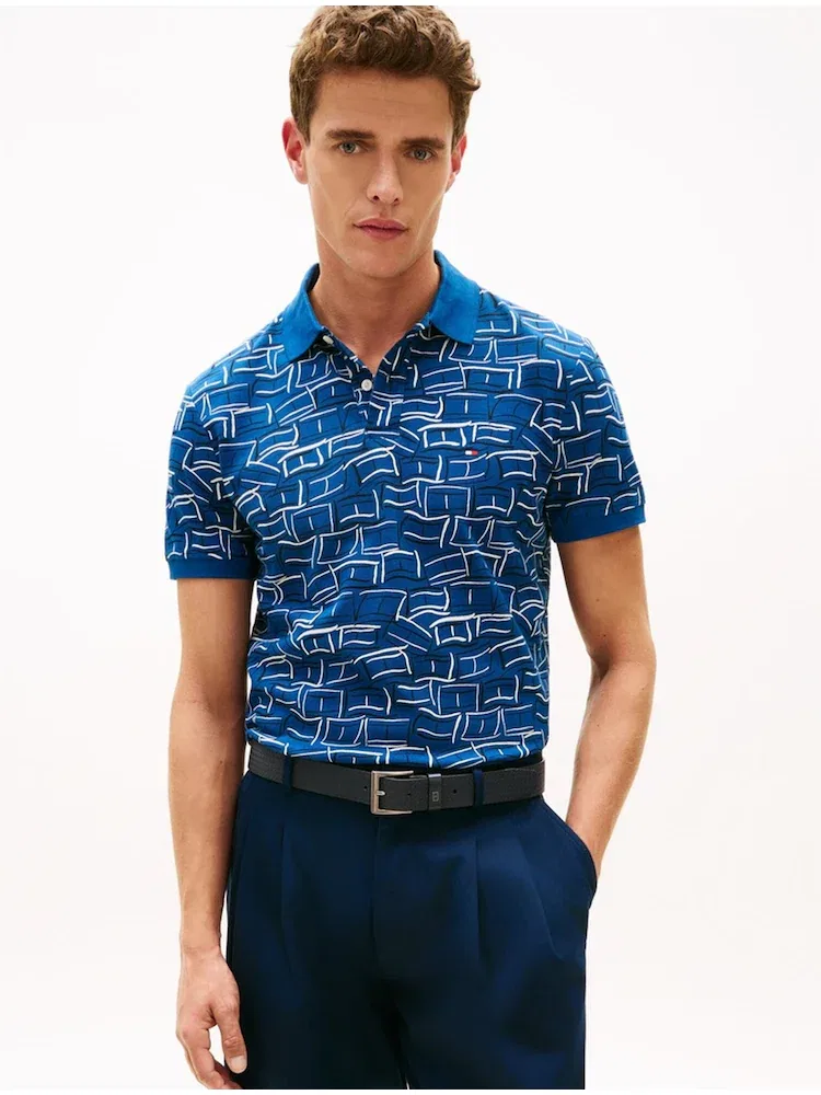 Футболка поло с принтом TOMMY HILFIGER, Navy