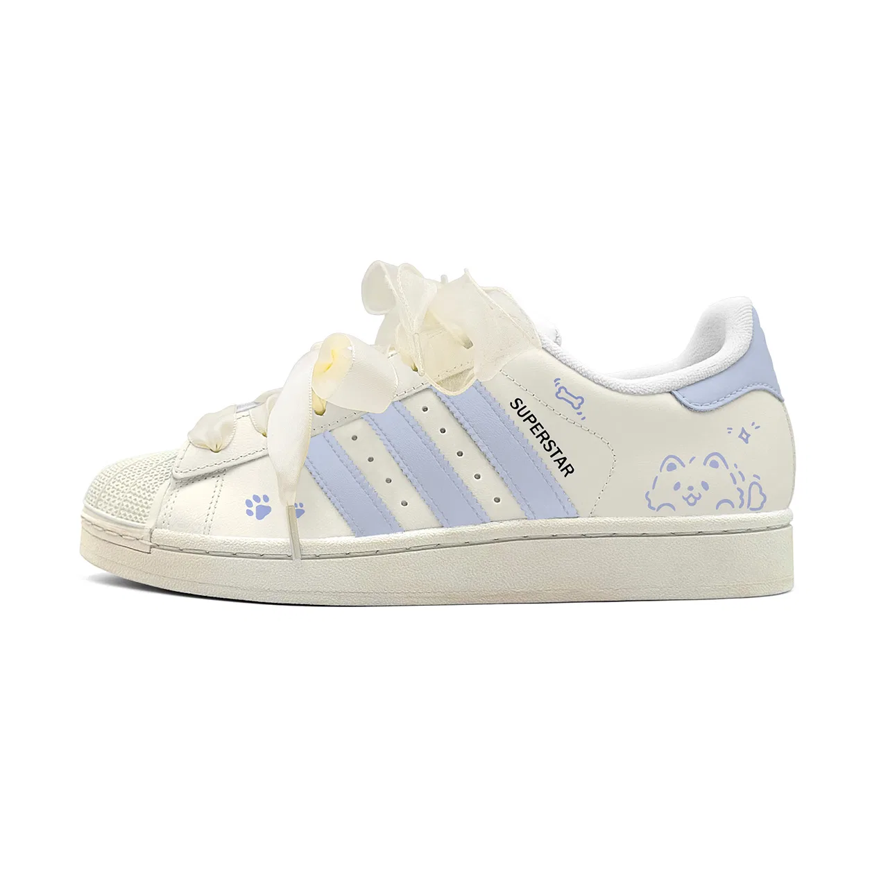 Детские кроссовки для скейтбординга с принтом Superstar 2, Adidas Originals, White Purple