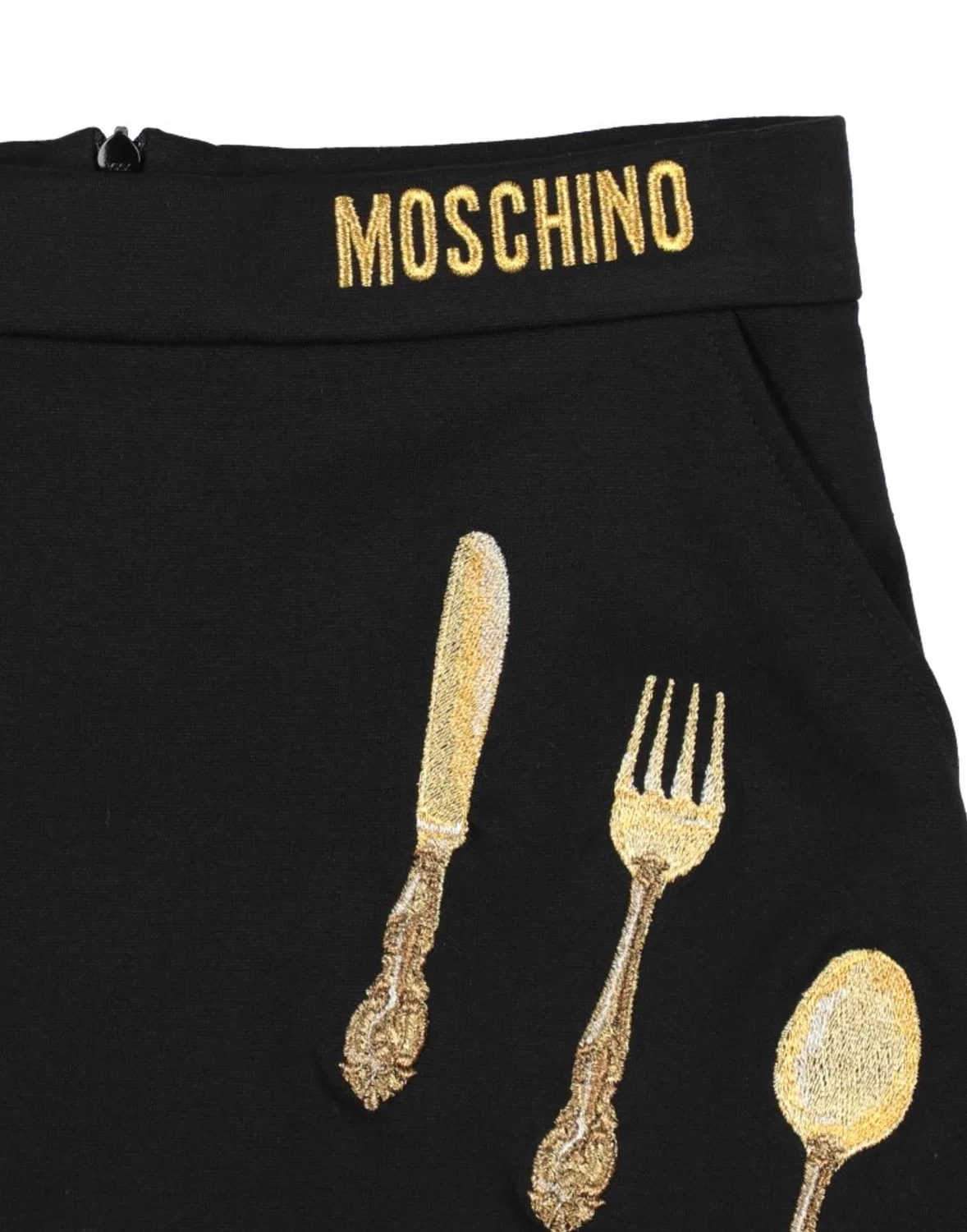 Детская юбка для девочек с вышивкой Moschino Teen, черный — фото 3
