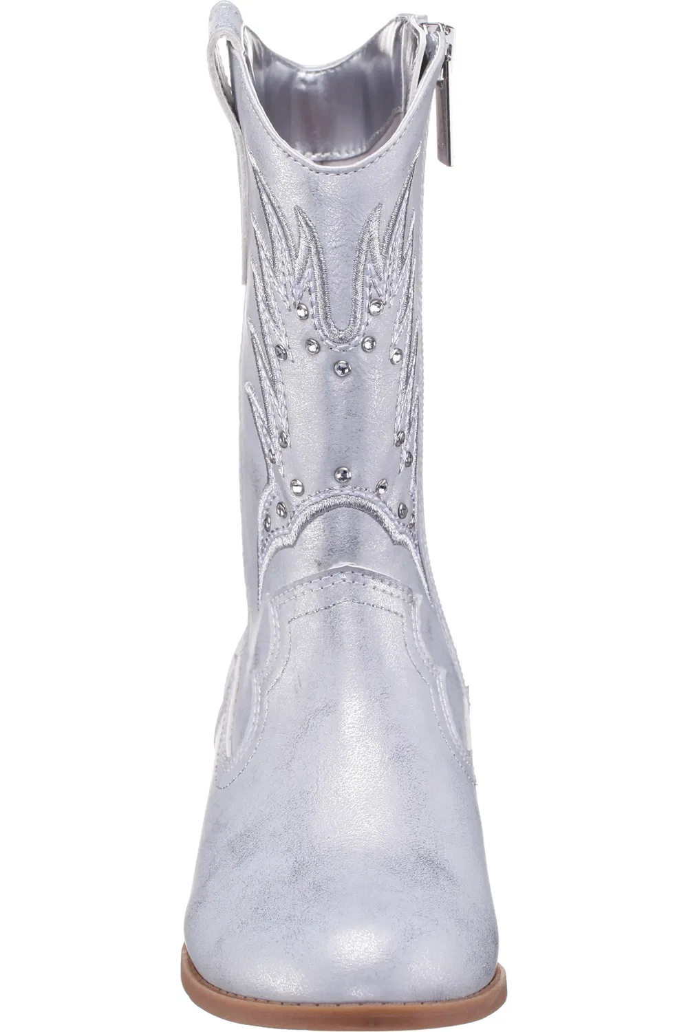 Детские ботинки вестерн с вышивкой Fillan Nina, Silver Metallic — фото 4