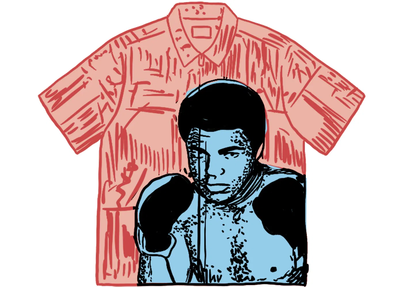 Мужская рубашка с принтом Muhammad Ali Supreme, Red