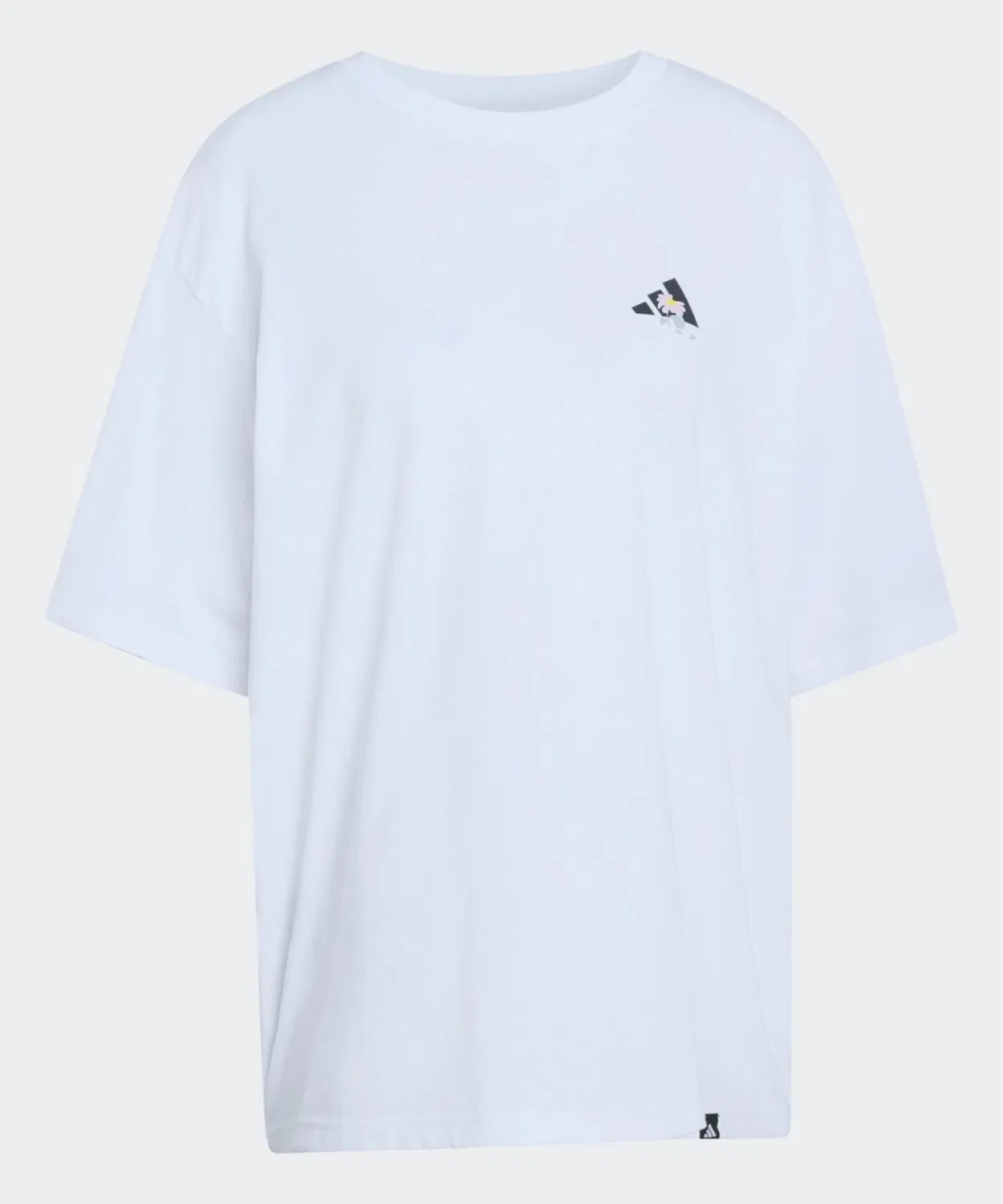 Женская футболка оверсайз с графическим принтом Soft Side Adidas, Белый — фото 4