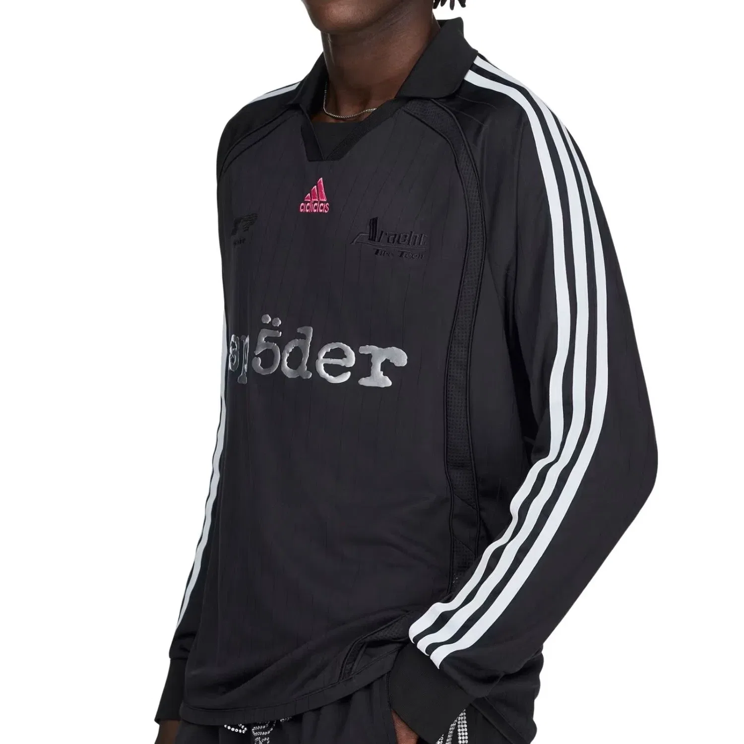 Мужская футболка с принтом Adidas x Sp5der Jersey Asia Sizing, черный — фото 3